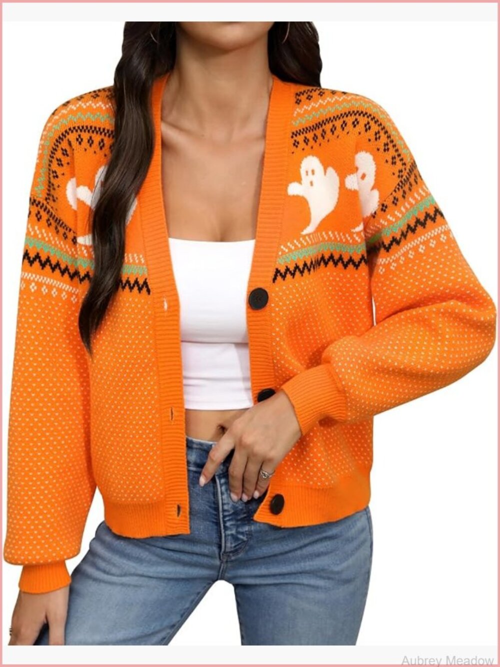 Cropped Skeleton Knit Cardigan Halloween Spooky Sweater